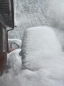 Volkswagen Hippie Van in Snow